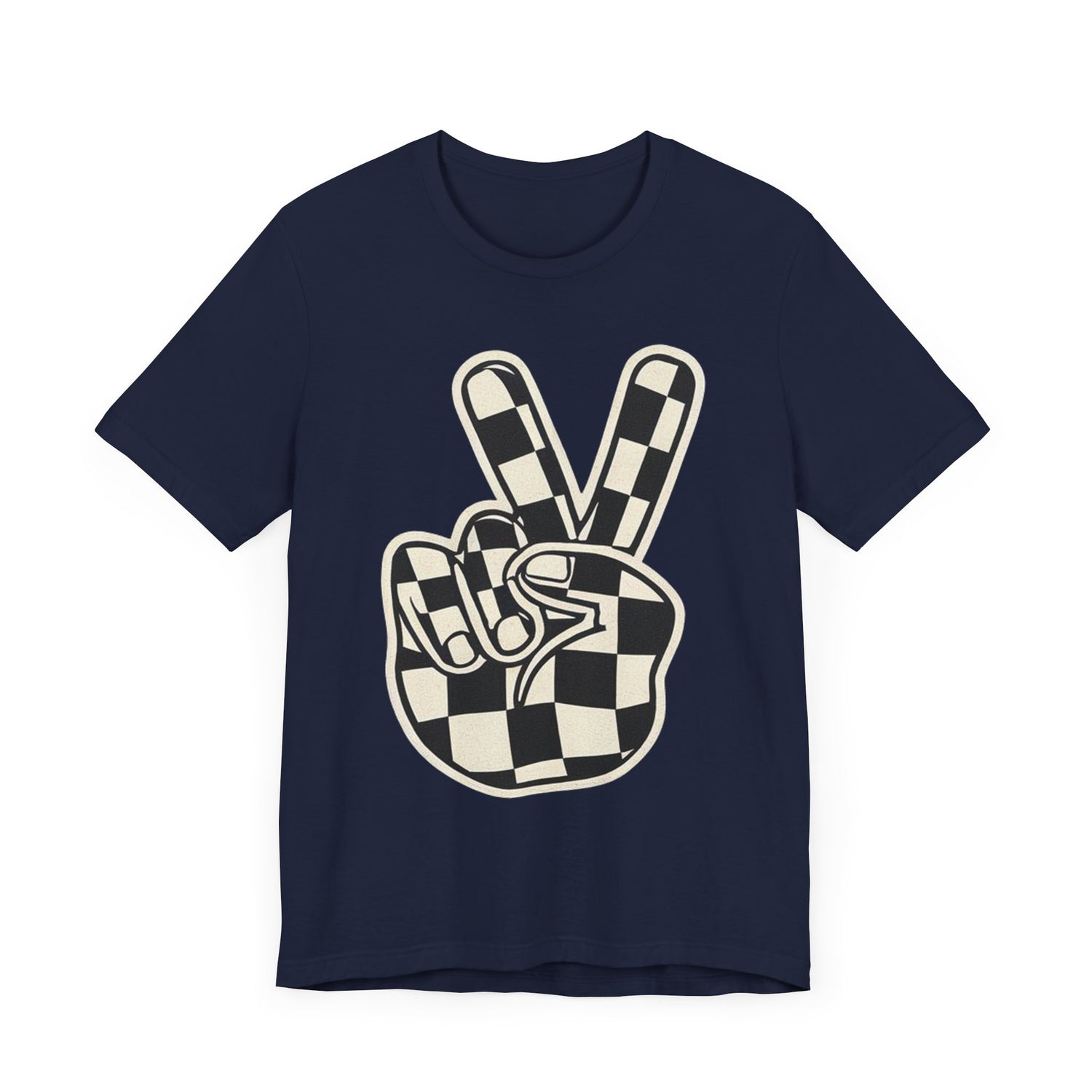 checkered peace sign Sleeve Tee