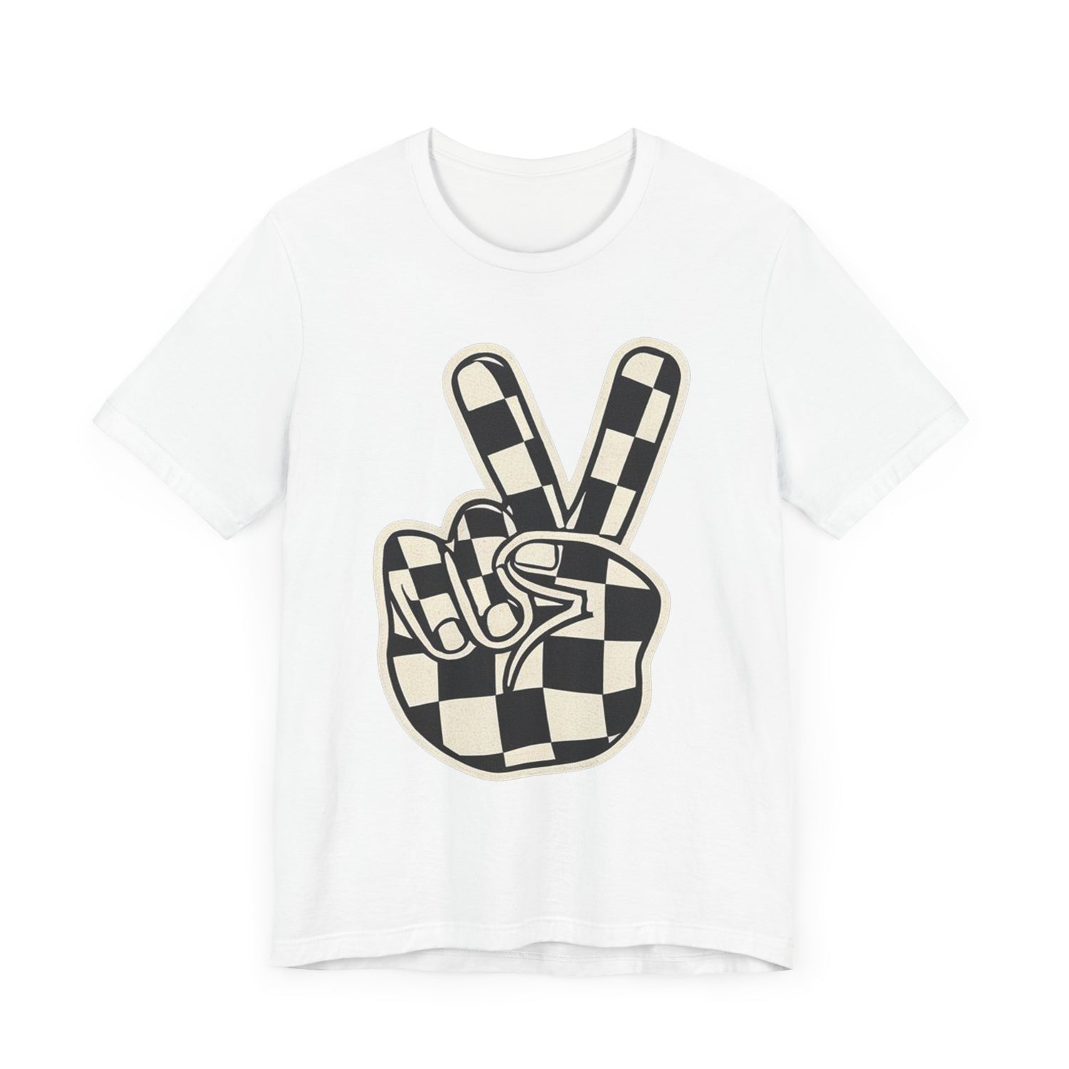 checkered peace sign Sleeve Tee