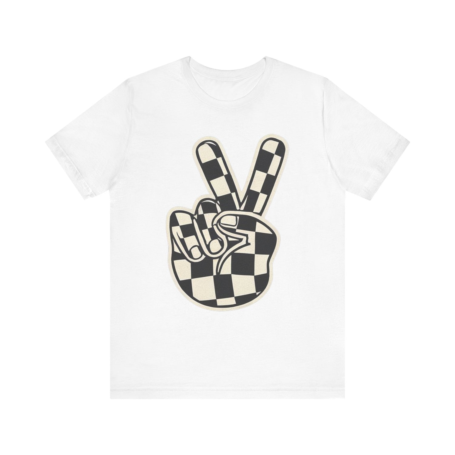 checkered peace sign Sleeve Tee