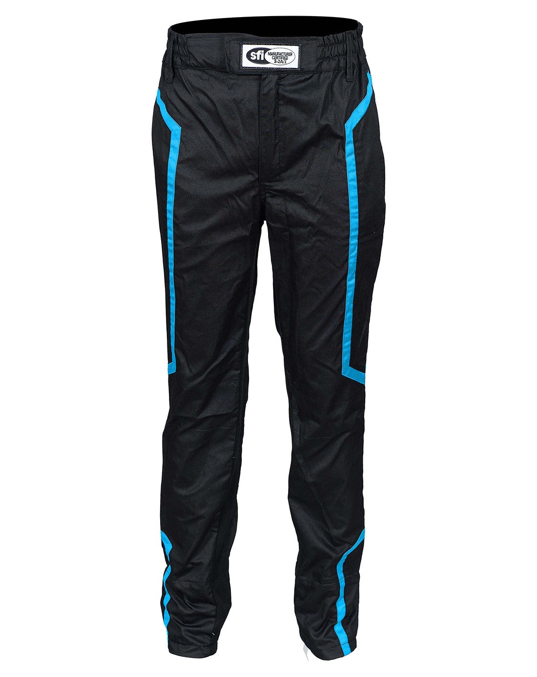 FG Cobra Double Layer Driver Suit Flo Blue Pants Front View - FervoGear SFI-5 Nomex Racing Suit