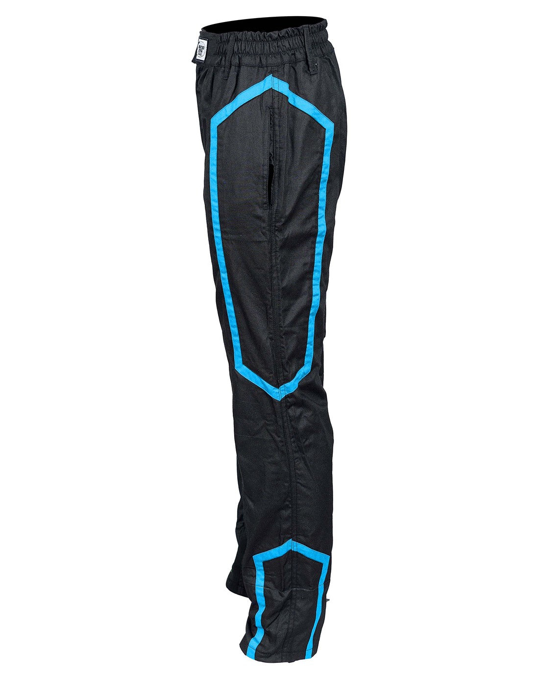 FG Thunder Single Layer Driver Suit Flo Blue Pants Side View - FervoGear SFI-1 Nomex Racing Suit